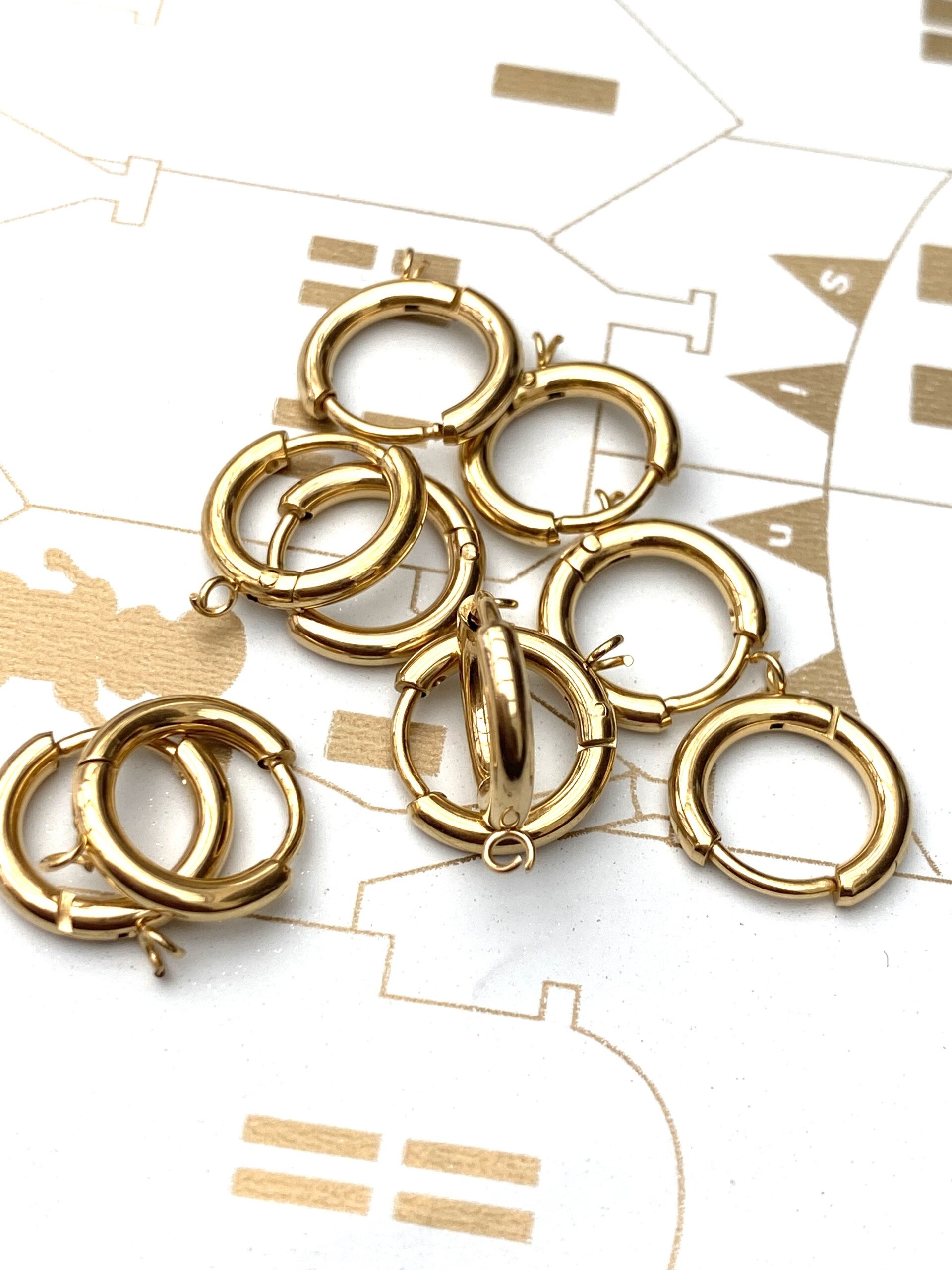 Stainless steel oorringen met oog verticaal