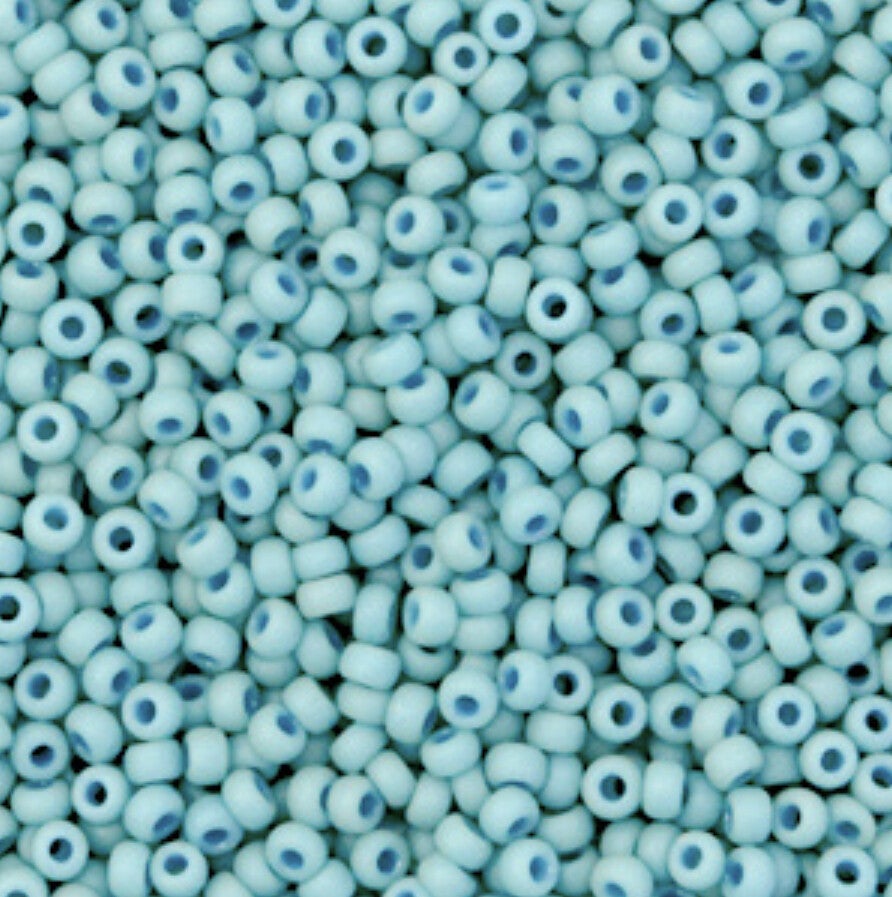 Miyuki 11/0 2mm Opaque matte luster turquoise blue 11-2029