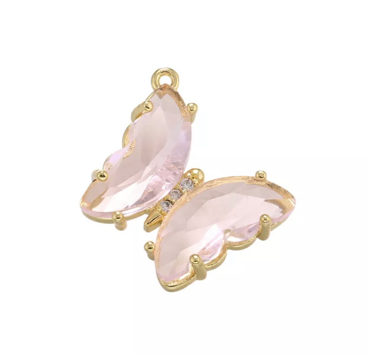 Zirkonia bedel vlinder Pink - Gold