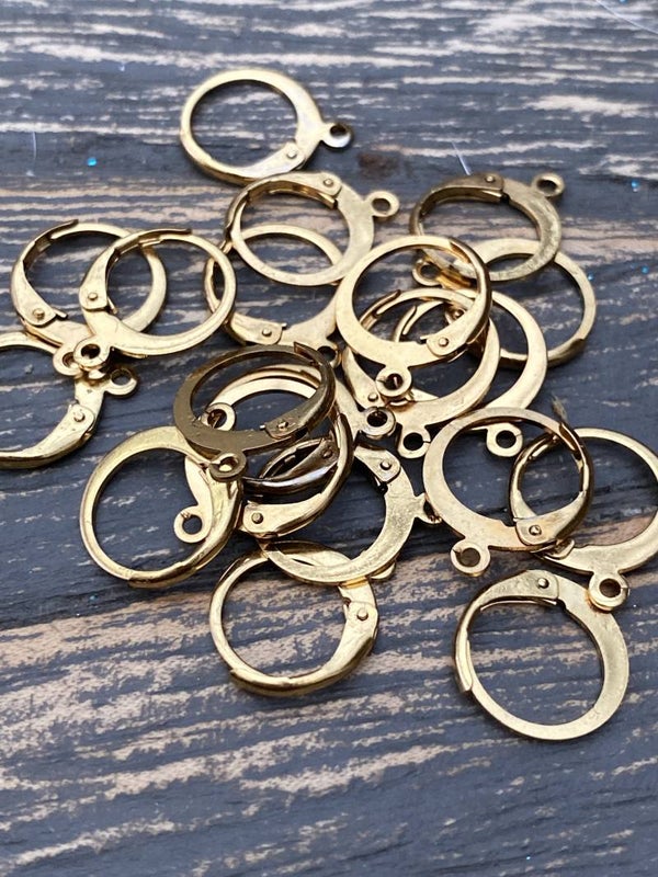 Stainless steel oorringen met oog goud voordeelpakket