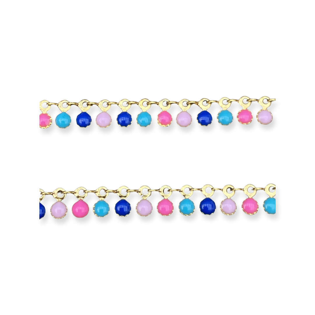 Stainless steel jasseron colored coins pink party