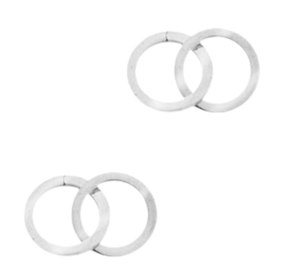 Stainless steel Tussenstuk Double circle Zilver