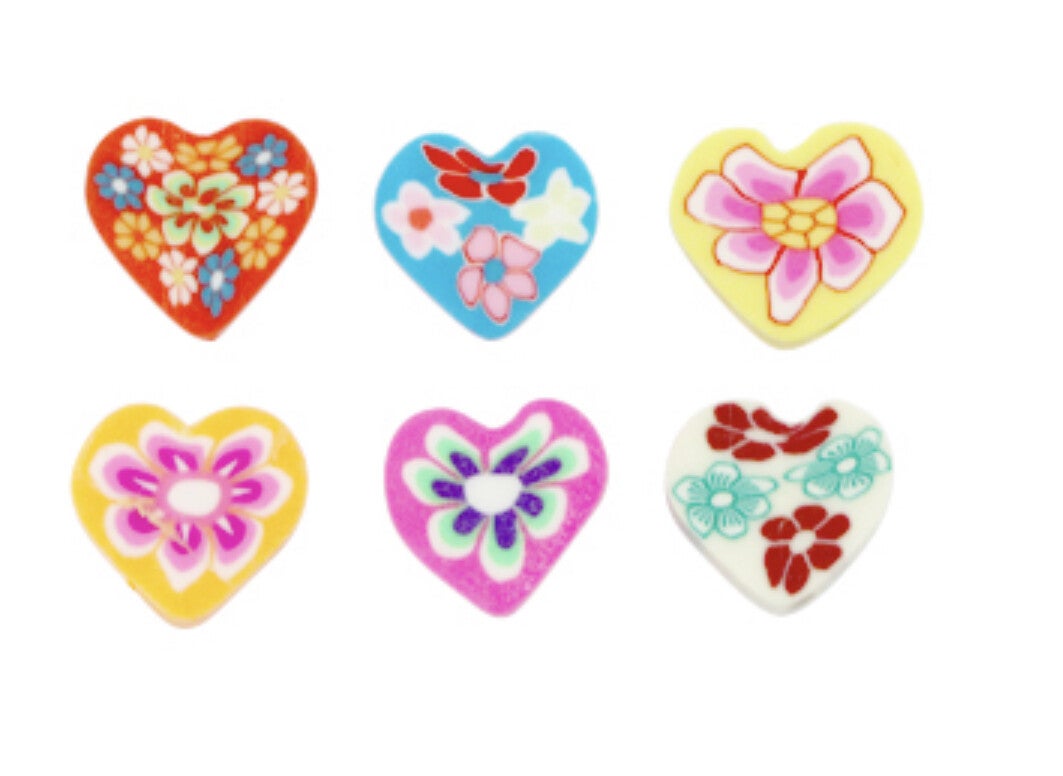 Polymeer kralen hartjes mix