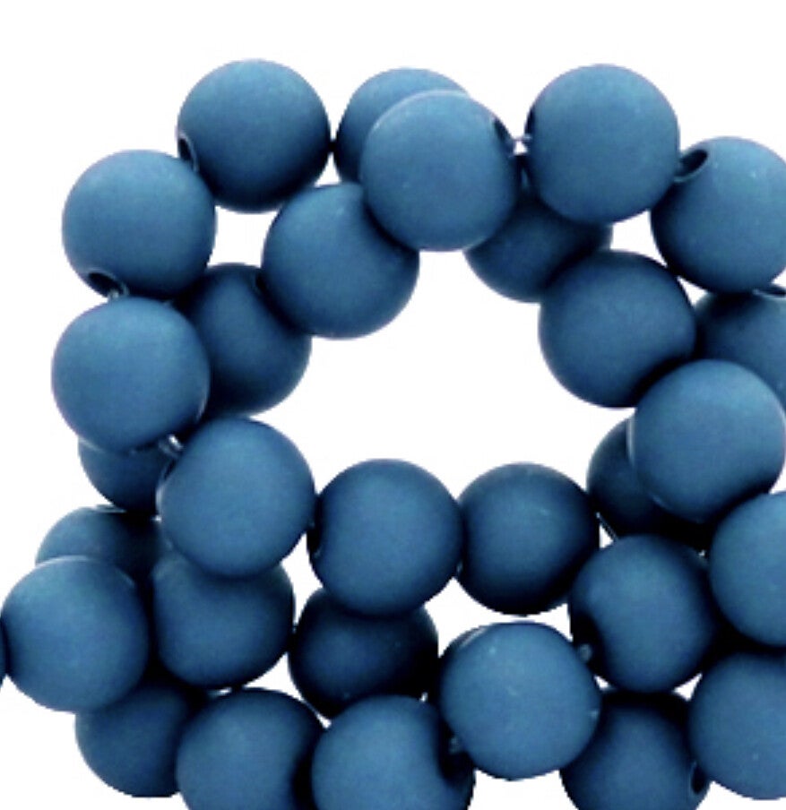 Acrylkralen 6mm matt Prussian Blue