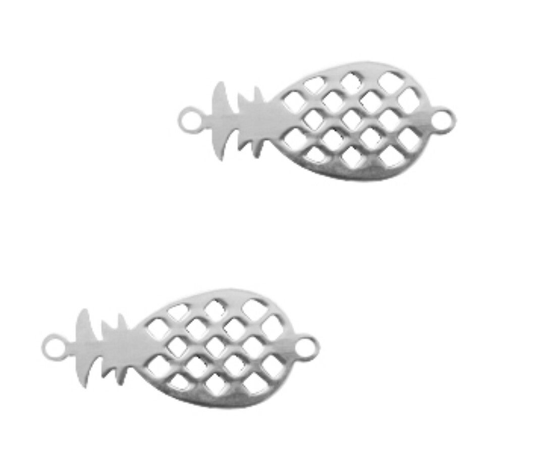 Stainless steel tussenstuk Ananas zilver