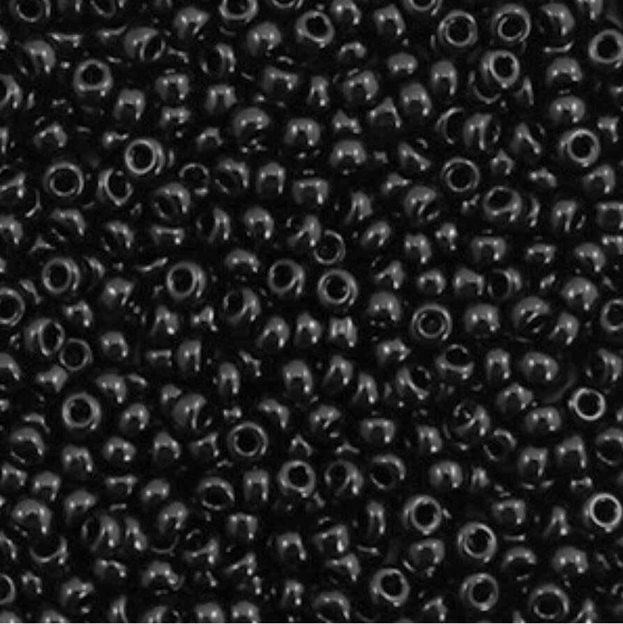Miyuki 11/0 2mm opaque black 11-401
