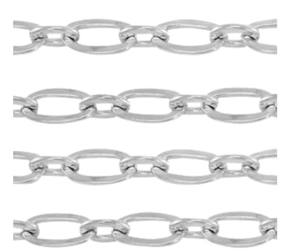 Stainless steel jasseron anker 13x7 Zilver