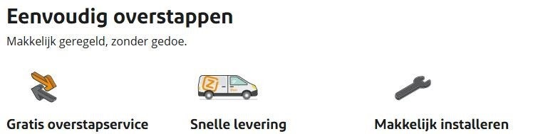Banner Eenvoudig overstappen: Gratis overstapservice, Snelle levering en makkelijk instaleren!