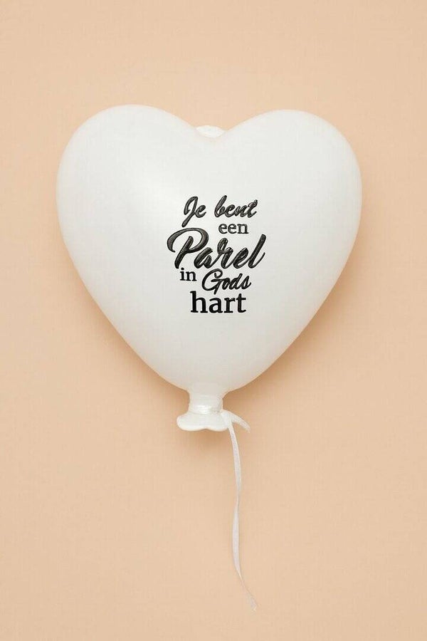 8785321610054 - Glazen ballon hart - Je bent een parel