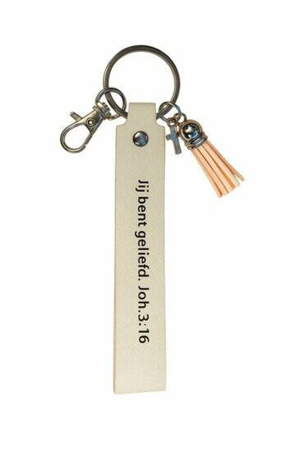 8785321609997 - Sleutelhanger kunstleer - Jij bent geliefd