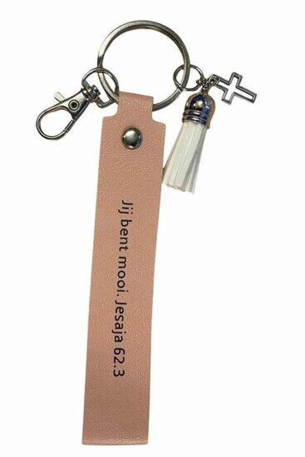 8785321610016 - Sleutelhanger kunstleer - Jij bent mooi
