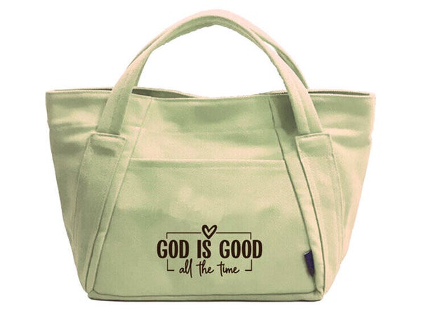 9555483834273 - Mini canvas draagtas - God is good