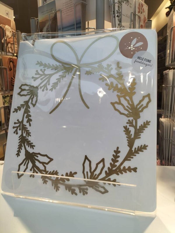 Raamsticker - Kerstkrans - Goud