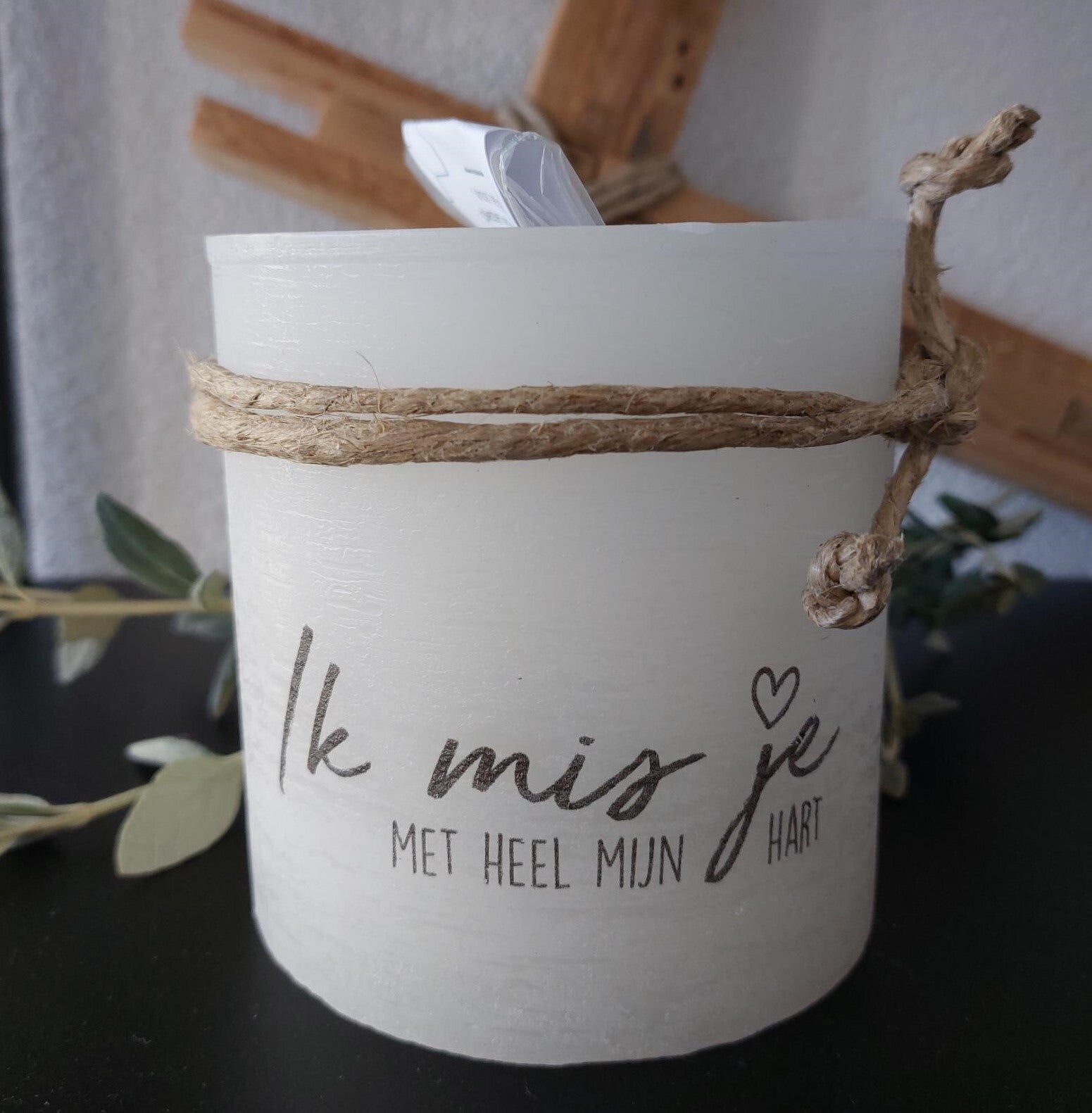 15569 - Windlicht S - Ik mis je met heel mijn hart