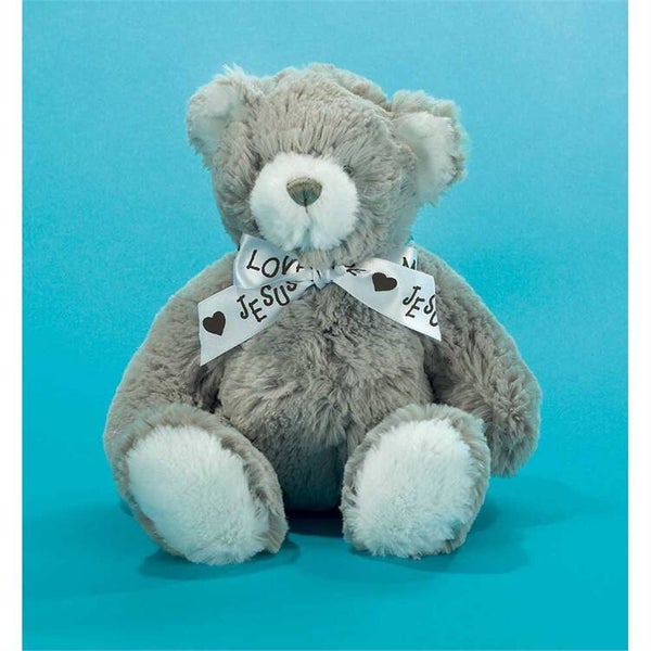 Knuffel - Beer met strikje - Jesus loves me