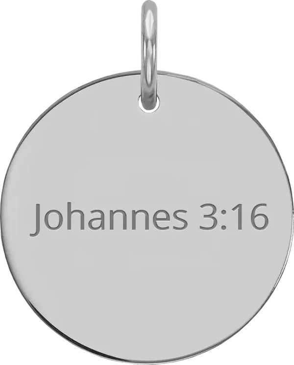 6095500193127 - Hanger zilverkleur - Johannes 3:16