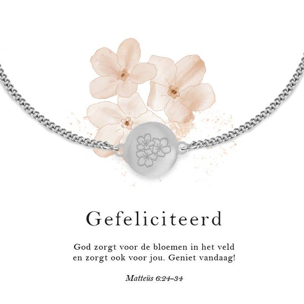 6095516131199 - Kinderarmband zilverkleur - Gefeliciteerd