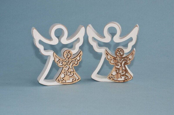4039394202277 - Kerst - Houten open engel