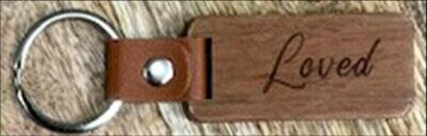 7422257139167 - Sleutelhanger - Hout Leer - Loved