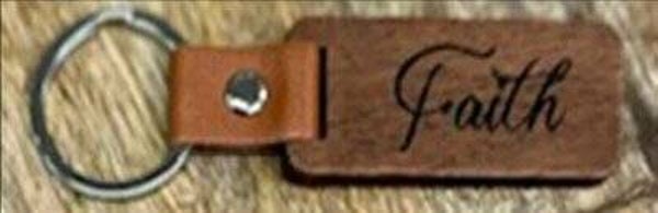 7422257139150 - Sleutelhanger - Hout Leer - Faith