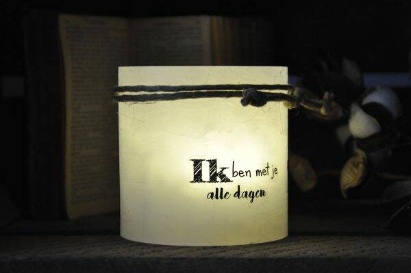 15413 - Windlicht S -  Ik ben met je, alle dagen