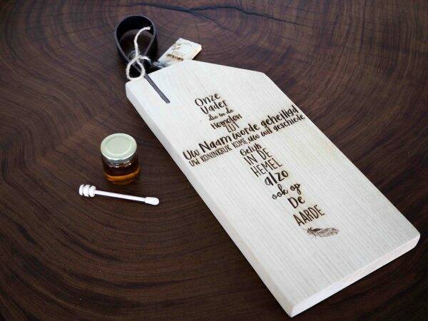 7865430 - Snijplank - Leren lus - Onze Vader