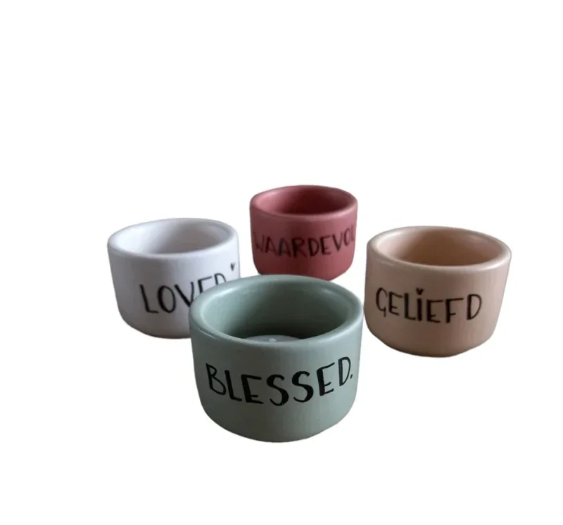 12117014 - Waxinelichthouder met tekst