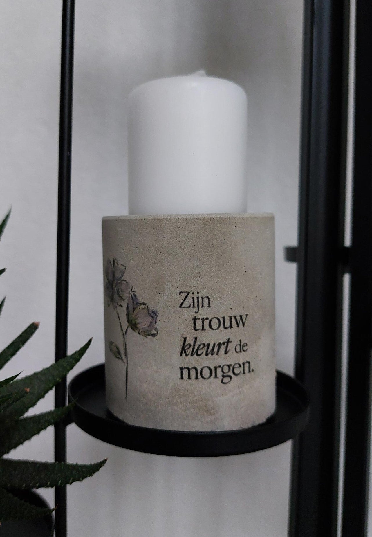 2022619 - Kaarsenstandaard rustiek - Zijn trouw kleurt...