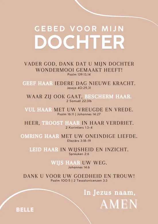 1211B2B - Posterkaart - Gebed voor mijn dochter