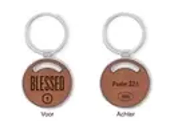 3162026030137 - Blessed Ps 32:1 - Sleutelhanger Metaal en kunstleer