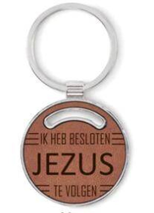 3162026030014 - Ik heb besloten - Sleutelhanger Metaal en kunstleer
