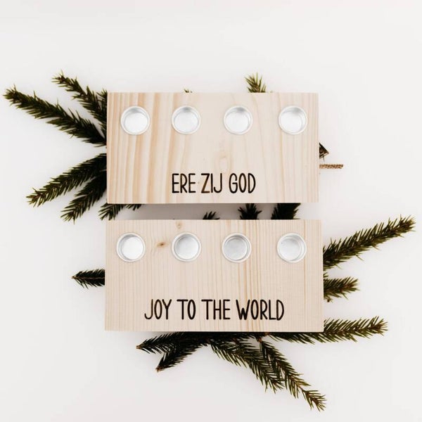 KAV2024 - Kaarsenhouder Advent - Ere zij God of Joy to the world