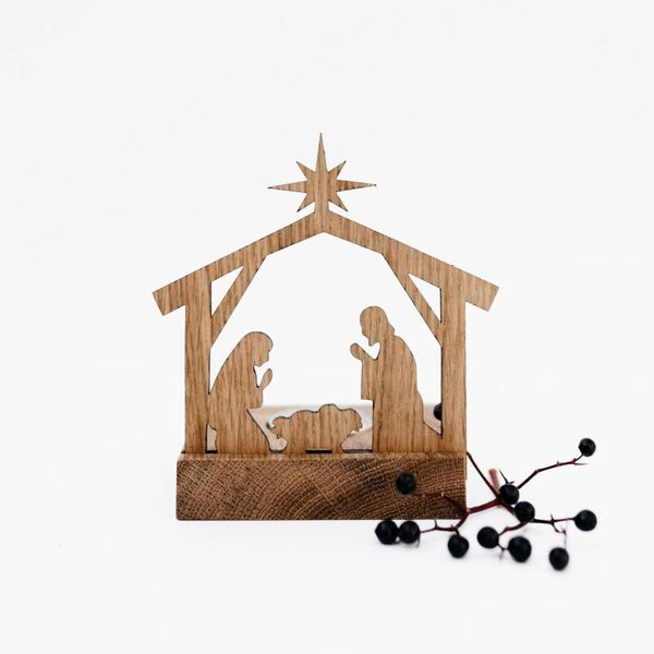 KWH20231 - Kerststal waxinelichtje