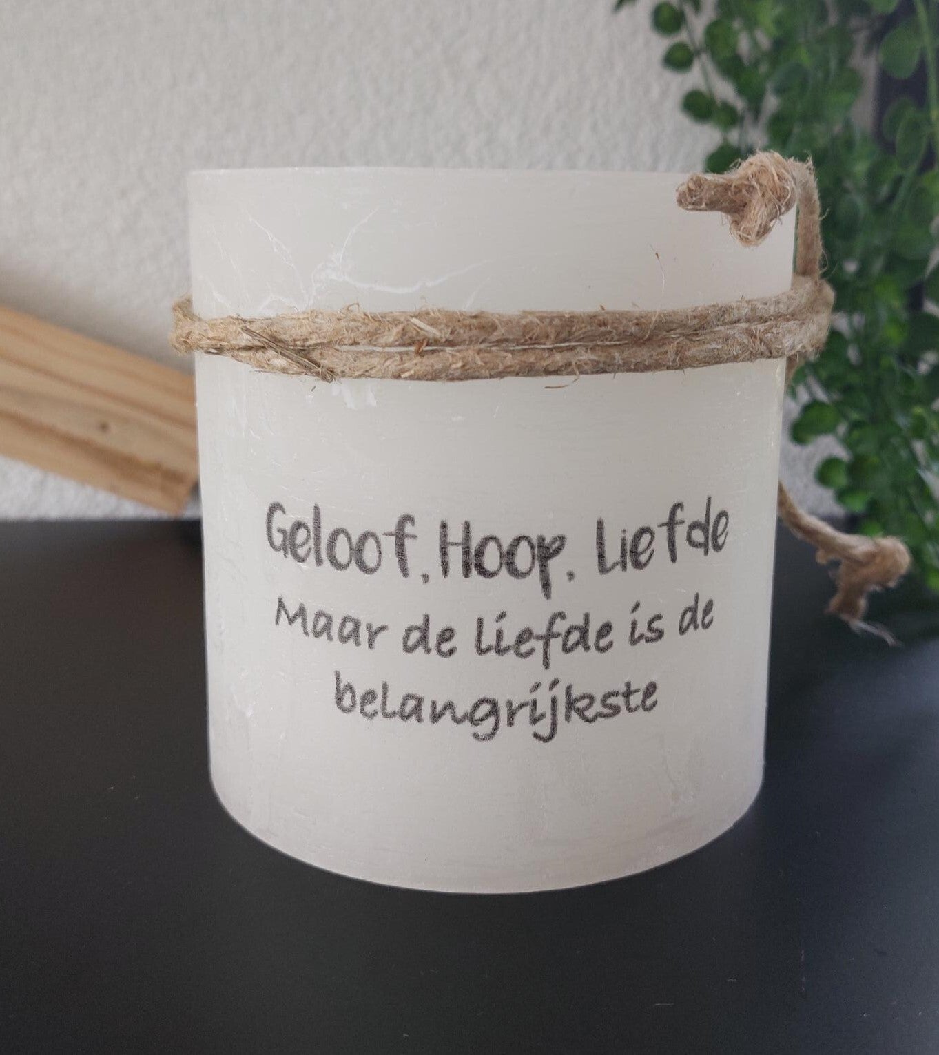 15549 - Windlicht S - Geloof Hoop Liefde maar de Liefde is de belangrijkste