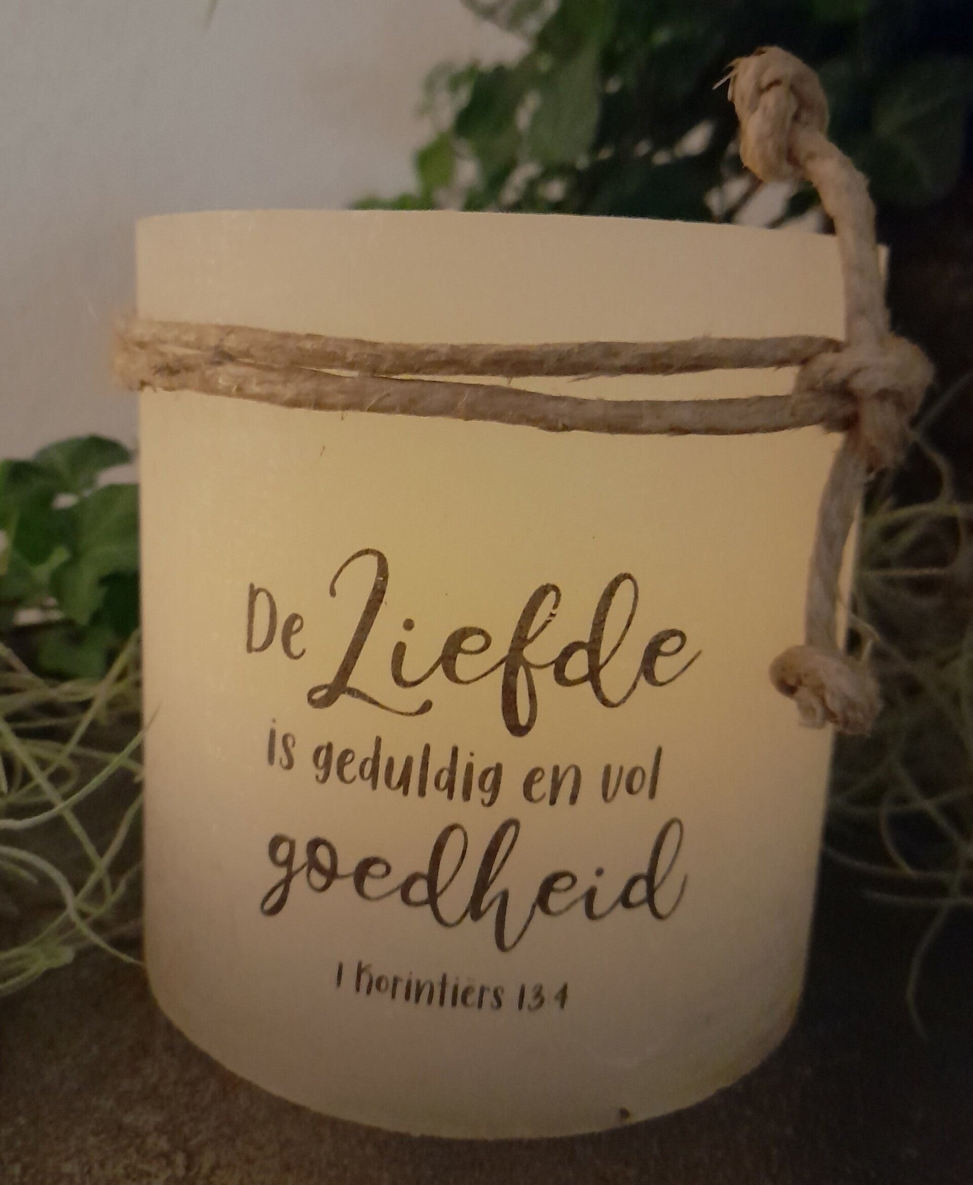 15554 - Windlicht S - De liefde is geduldig…