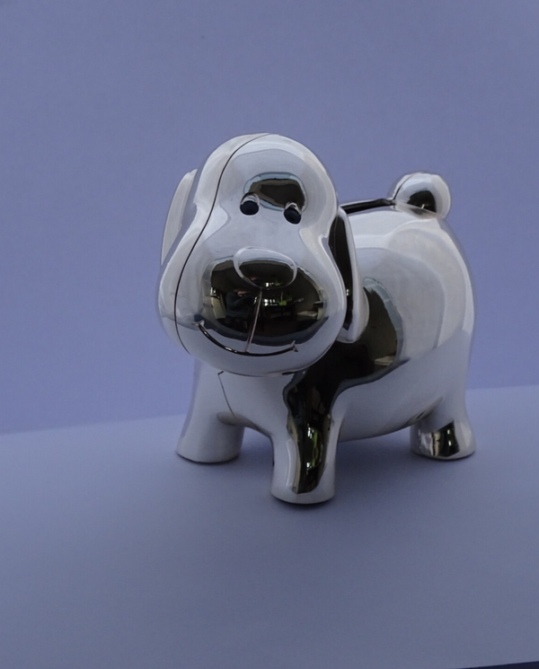 Spaarpot - Verzilverd - Hond