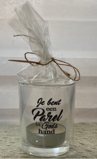 7422257146110 - Theelichtje met geurkaars - Je bent een parel