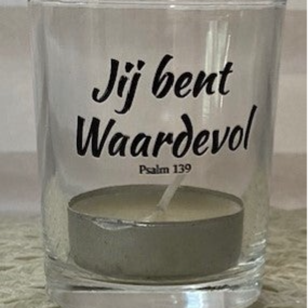 7422257146134 - Theelichtje met geurkaars - Je bent waardevol