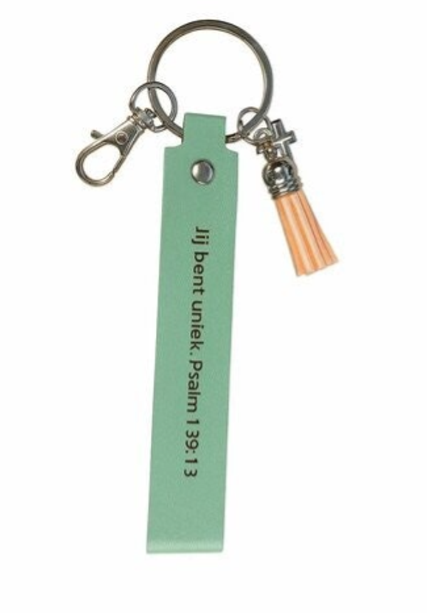 8785321610030 - Sleutelhanger kunstleer - Jij bent uniek