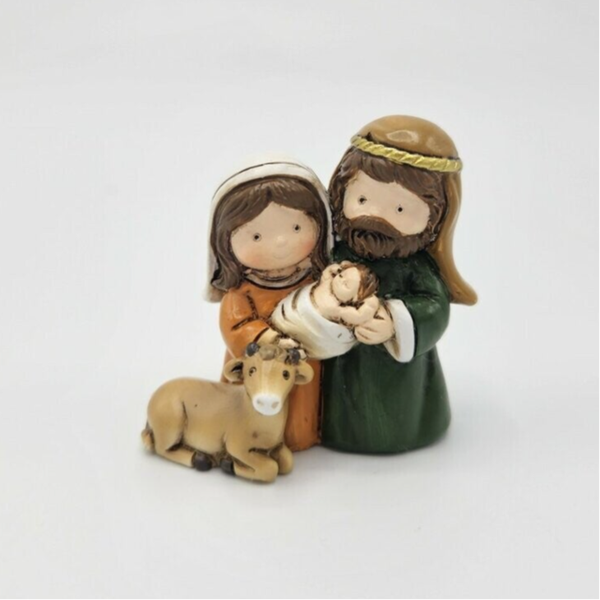 4039394219855 - Kerstbeeldje - Heilige familie met ezel