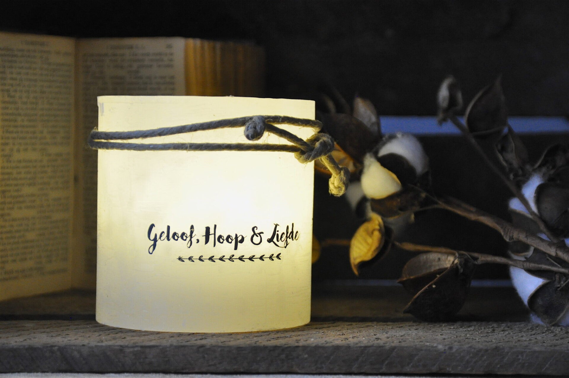 15407 - Windlicht S - Geloof Hoop Liefde