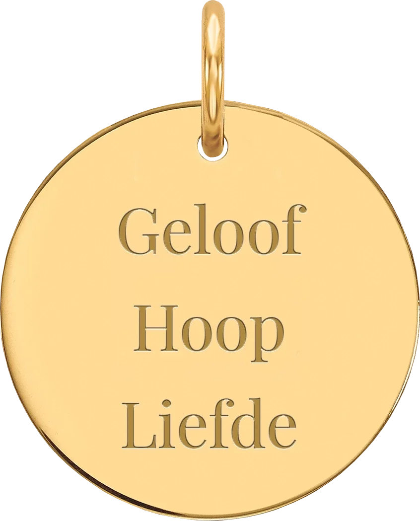 6095500184125 - Hanger goudkleur - Geloof Hoop Liefde