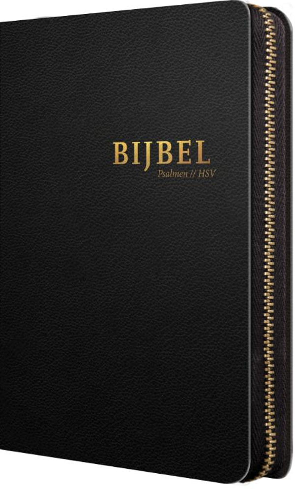 HSV Bijbel met Psalmen - 14 x 21 luxe leer met rits en index