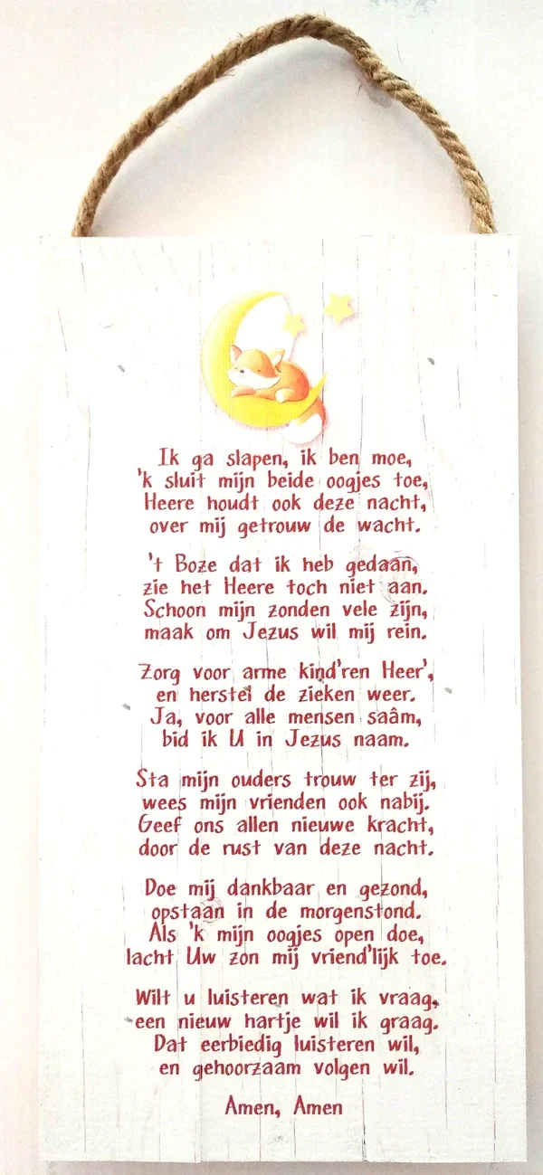 3162020070344 - Hangbord - Ik ga slapen ik ben moe - Klassieke versie