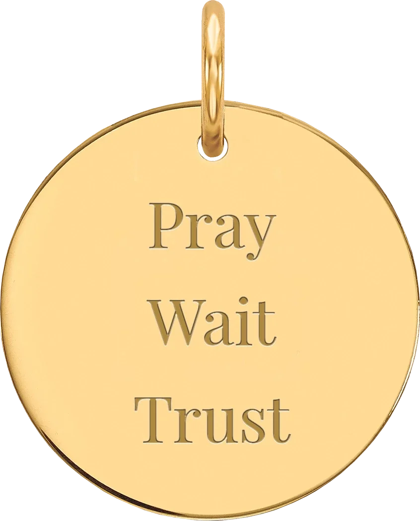 6095500185108 - Hanger goudkleur - Pray Wait Trust