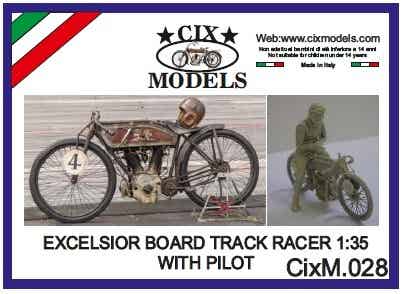 CIXM 028 EXCELSIOR BOARD TRACK RACER MET COUREUR  1:35