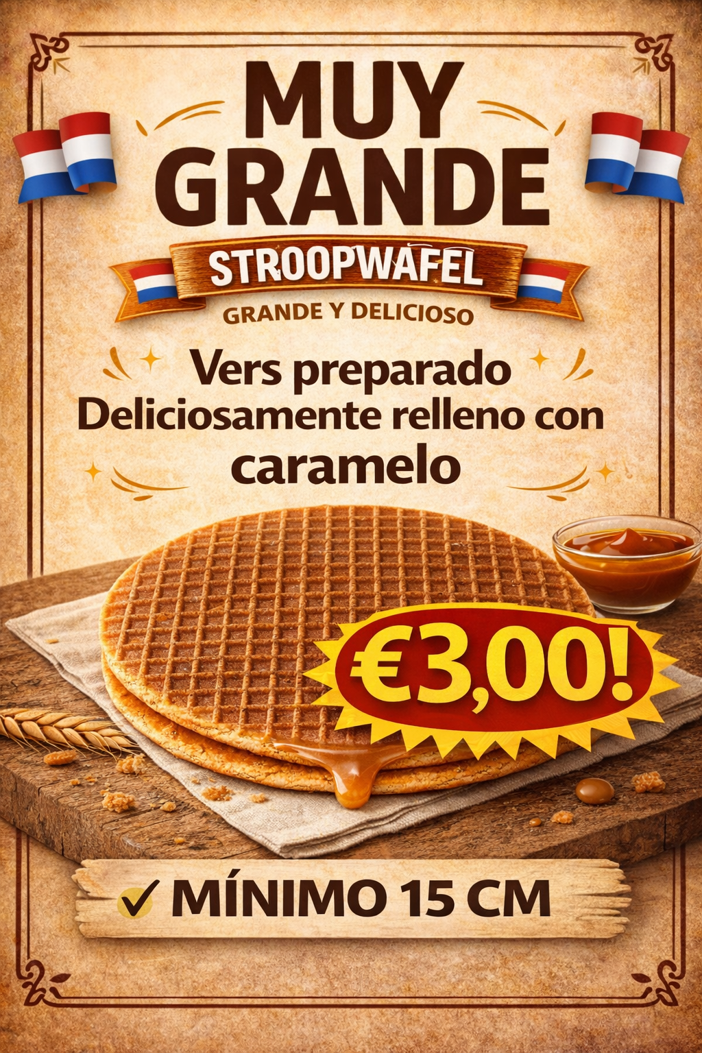Stroopwafel XXL con Mantequilla – 15 cm