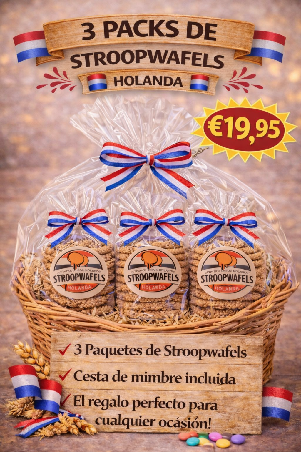Pack de Regalo Stroopwafels Holanda – 3 paquetes