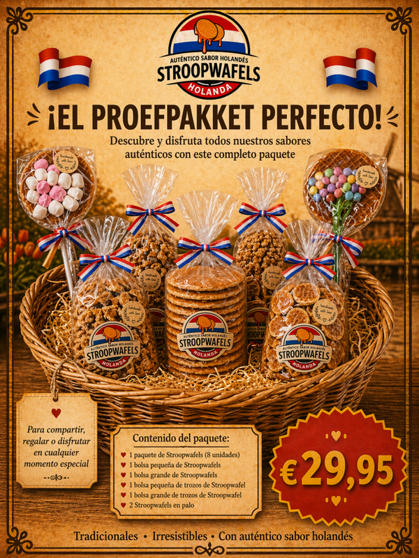 Pack degustación stroopwafels holandeses