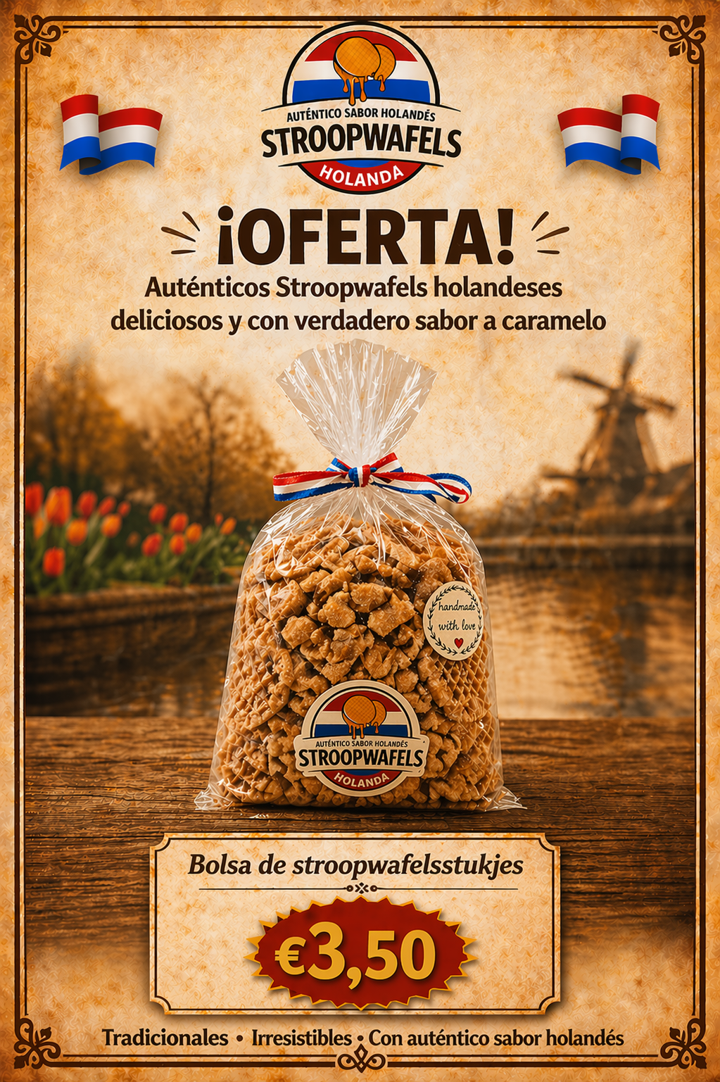Bolsa grande de trozos de stroopwafel